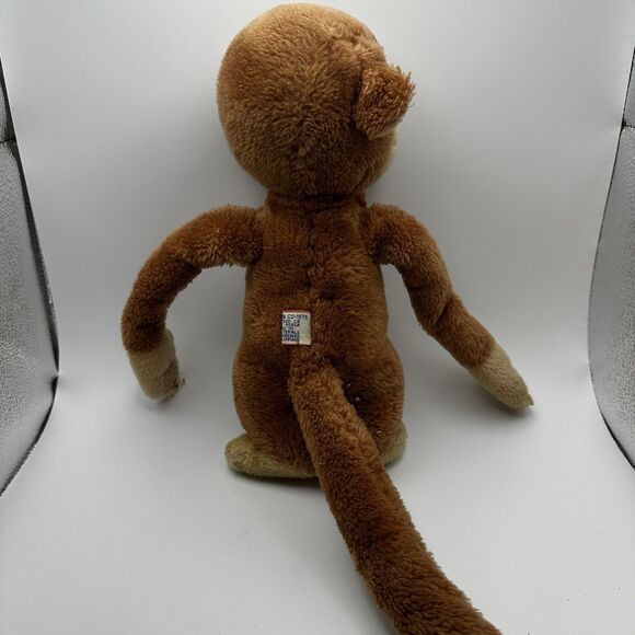 Daikin Vintage Monkey Stuffed Animal Plush Brown Eyes Closed Hugging - Picture 4 of 4